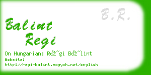 balint regi business card